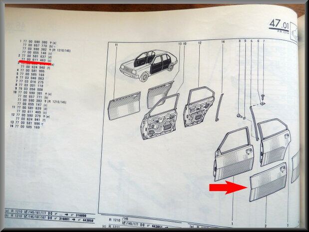 R14 Doorskin front left (New Old Stock).