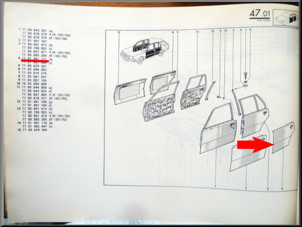 R18 Doorskin rear left (New Old Stock).