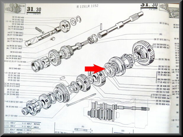 Locking ring secondary shaft pignons.