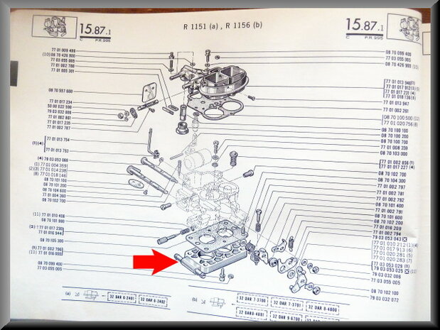 Plaque de préchauffage du carburateur