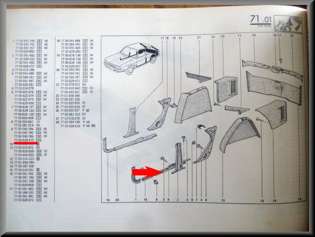 R20-R30 Left sill strip (New Old Stock).