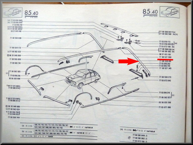 Roof trim rear left R16 (second model).