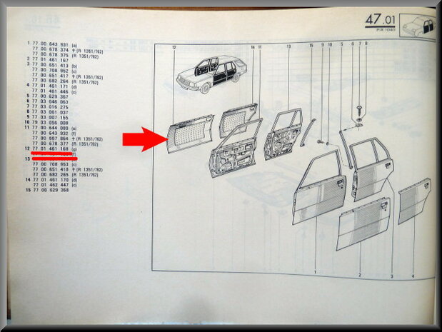 R18 Doorskin front right (New Old Stock).