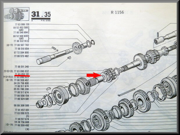 Adjusting ring primary shaft.