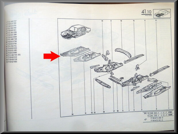 R18 Front right chassis part (New Old Stock).