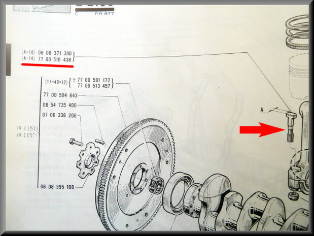 Drijfstanglagerkap bout.