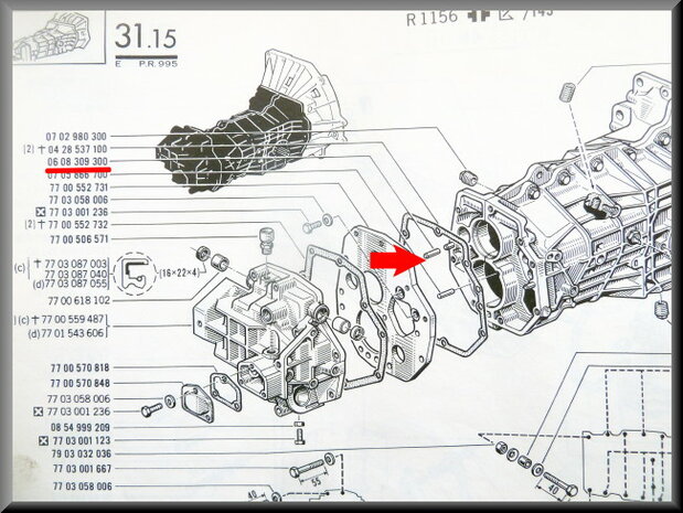 Partition centre pin (5 gear).