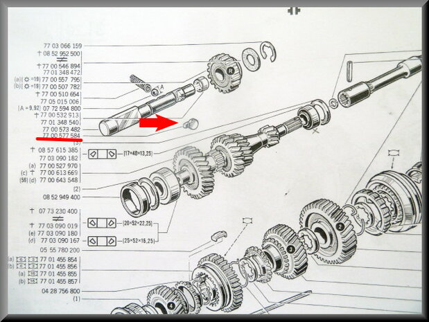 Anchor strut reverse gear shaft.