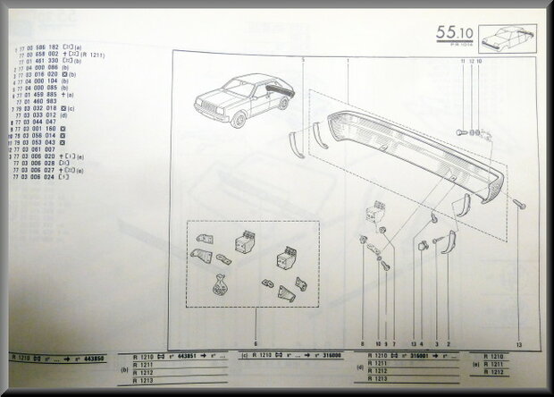 R14-type 2 Bumper achterzijde (donker grijs) (New Old Stock).