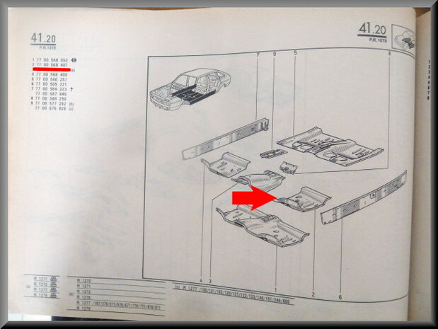 R20-R30 Bodemplaat voorzijde links (New Old Stock).