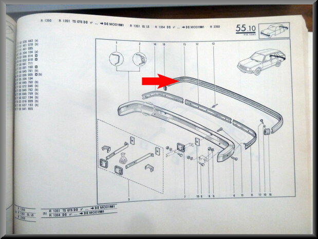 R18 Break. Bumper strip (New Old Stock)