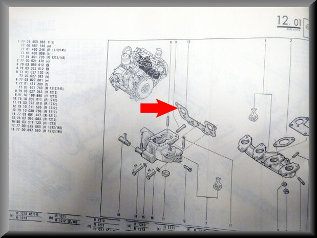 R14 Gasket intake manifold (New Old Stock).