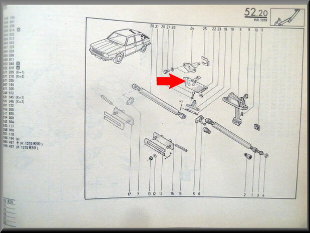 R20-R30 Achterklep slot (New Old Stock).