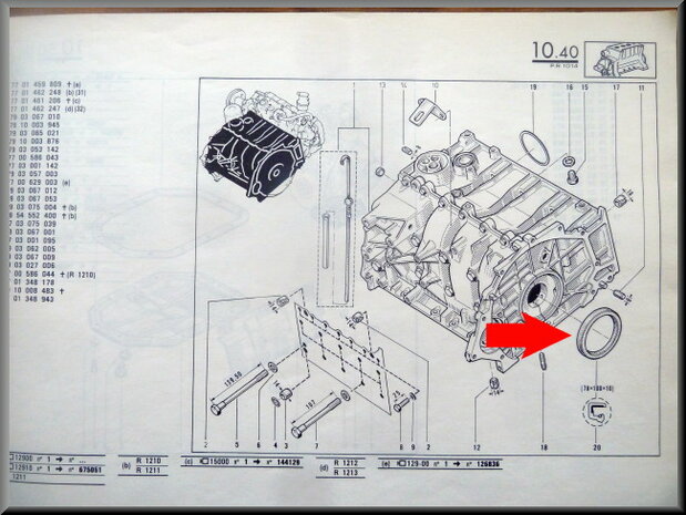 R14 Joint de vilebrequin 78x100x10 mm (New Old Stock).