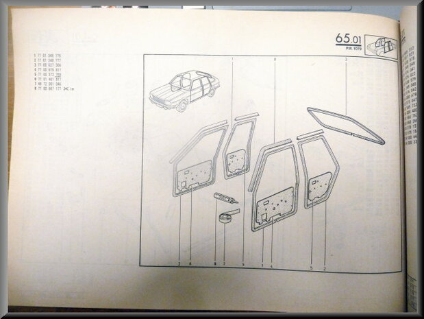 R20-R30 Portier rubber voorzijde links.