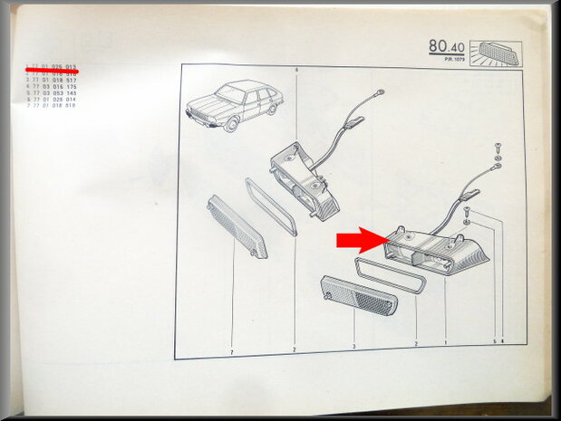 R20-R30 Clignotant gauche (New Old Stock).