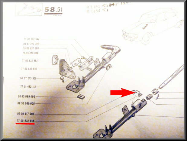 Hand brake anchor strut spring.