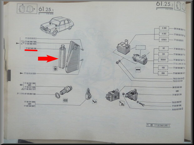 Door lock switch R16 TX (first model).