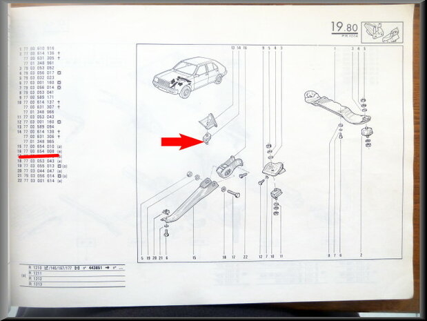 R14 Support steering arm (New Old Stock).