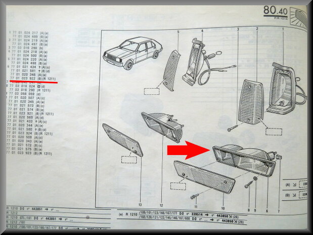 R14 Turn signal unit left Seima R1211 (New Old Stock).