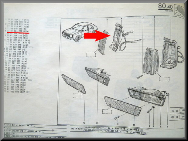 R14 Turn signal unit right Cibie (New Old Stock).