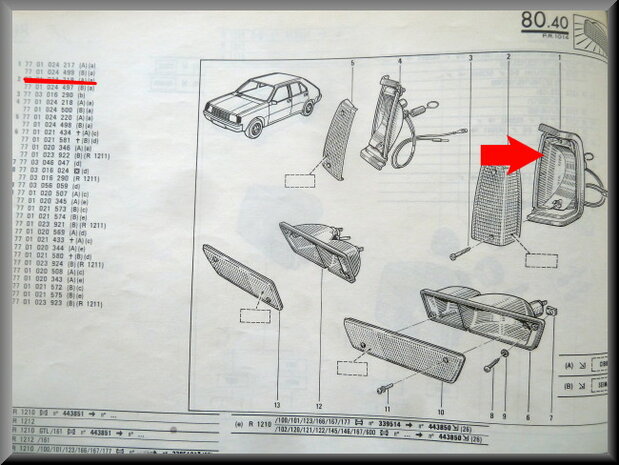 R14 Clignotant gauche Seima (New Old Stock).