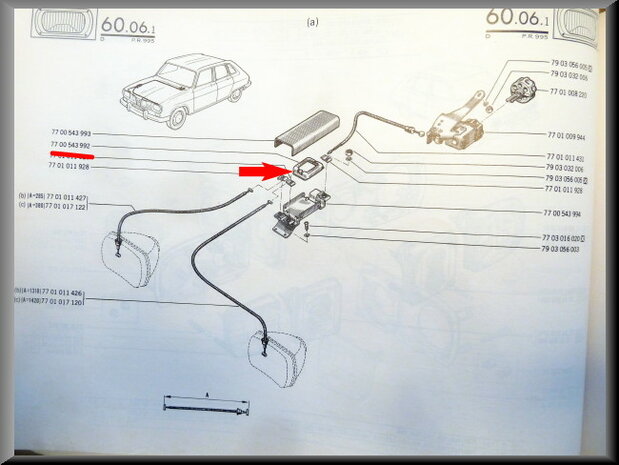 Guide rail headlights adjustment mechanism TS-TX first model.