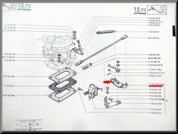 Throttle rod lever.