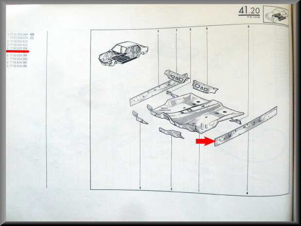 R18 Inner beam left (New Old Stock).