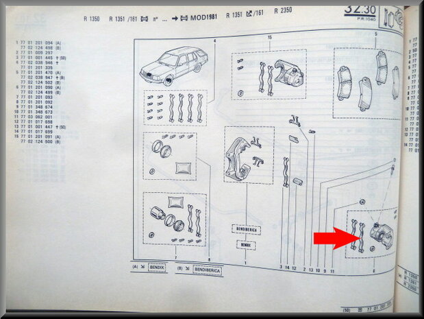 R18 Étrier de freins gauche (New Old Stock)