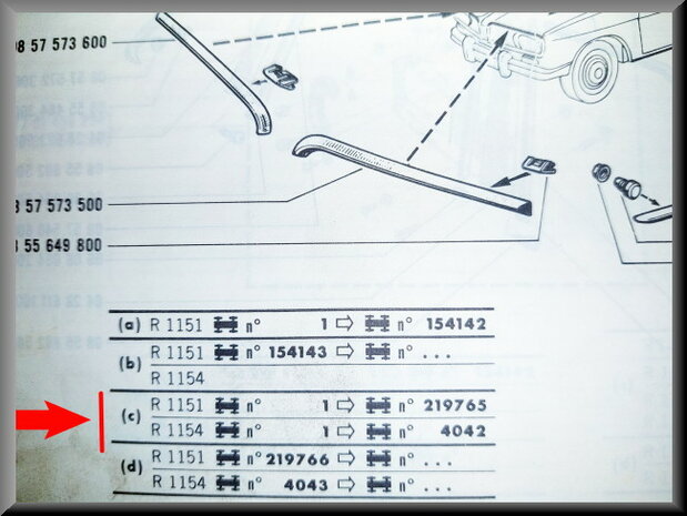 Chrome strip R16 TS >1970.