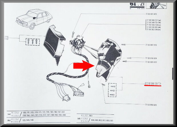 Cover plate steering column.