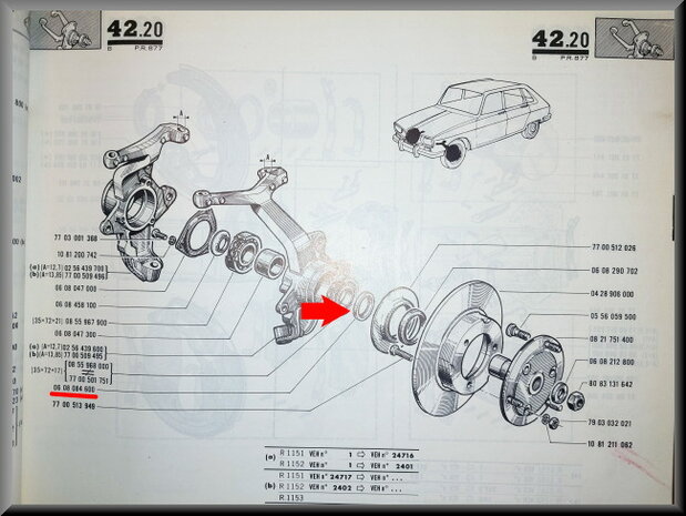 Ring front axle bearing R1150-R1151.