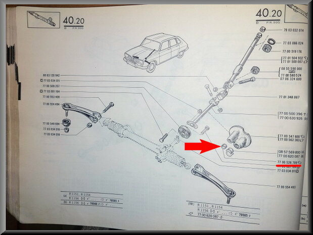 Guide bush steering rod.