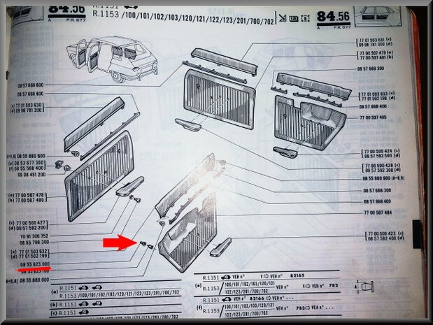 Door lining mounting plug.