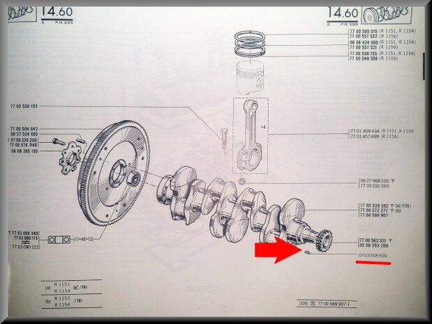 Round key crankshaft sprocket.