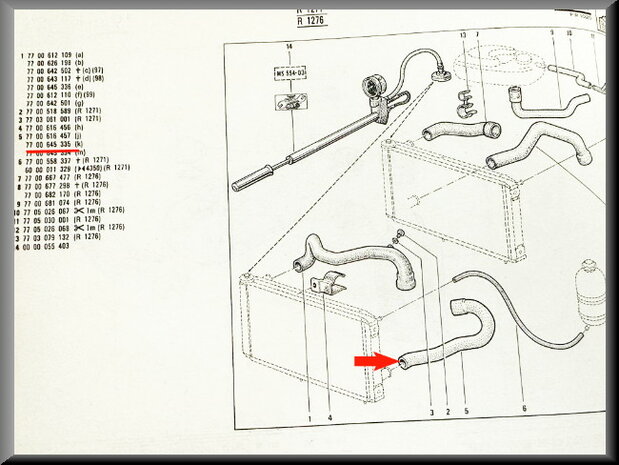 R20-R30 Radiator hose (New Old Stock).