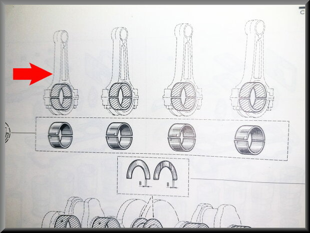 Connecting rod set, 20mm piston pin hole (Used).