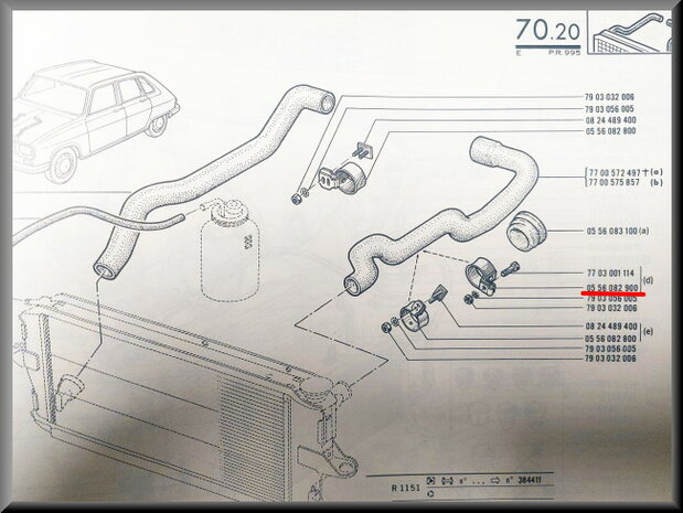 Bracket left water hose.