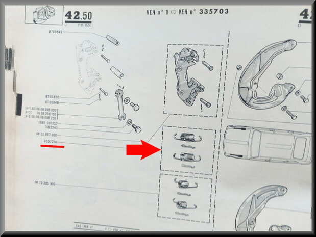 Brake caliper spring set (R1150).