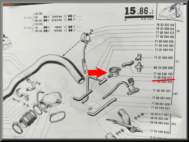 Filter crank house exhausting R16 TS.