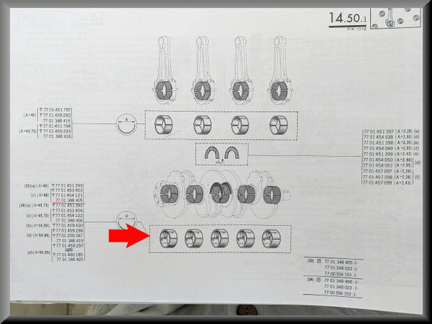 R4-R5-R8-R10-Estafette Crankshaft bearings.