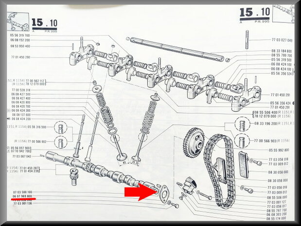 Camshaft retaining plate.