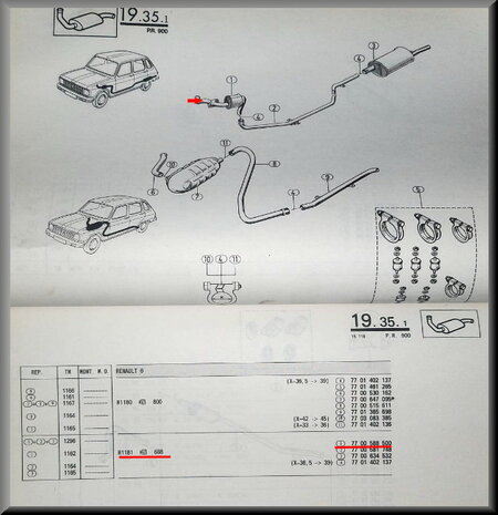 R6 Tube de sortie d'echappement avec silencieux (New Old Stock).