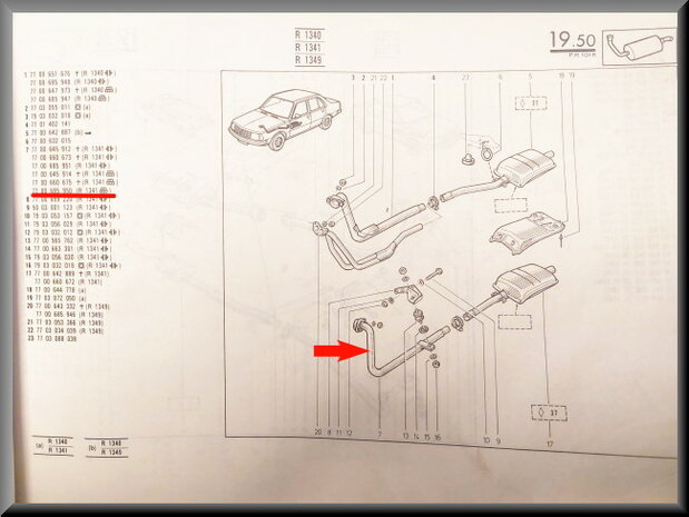 R18-Fuego Elbow pipe (automatic gearbox) (New Old Stock).