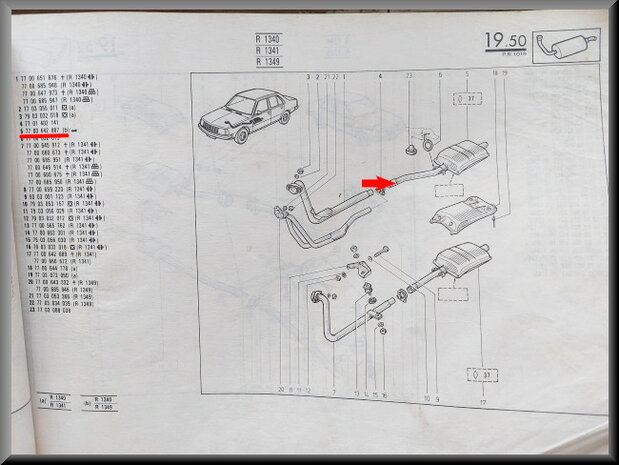 R18 Uitlaat demper (New Old Stock).