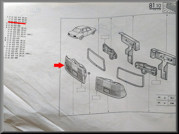 R18 Complete achterlicht unit links (Hella) (New Old Stock)