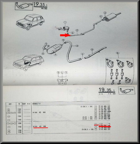 R6- Uitlaatpijp(New Old Stock).