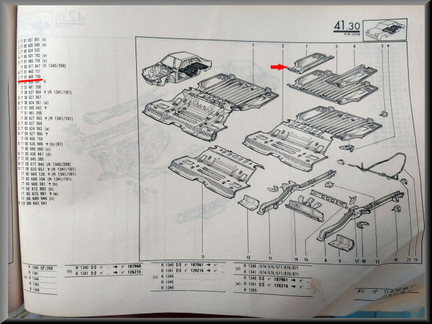 R18: Plaat bovenzijde achter rechts (New Old Stock)