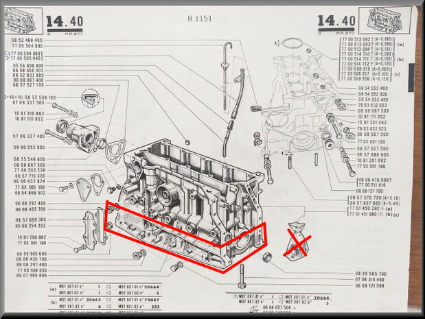 Onderblok R16 TL, type 821 -1565 cc.